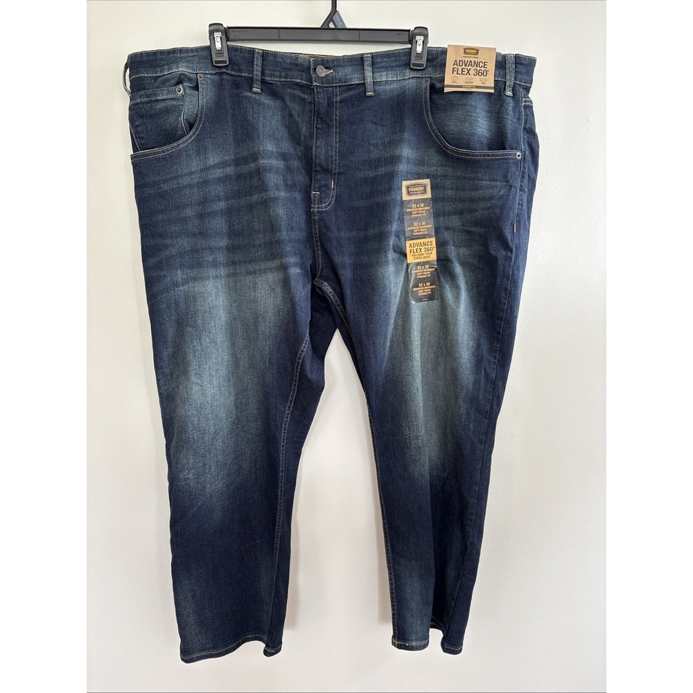 The Foundry Big & Tall Advance Flex 360 Straight Fit‎ Jeans 52x30 Dark Whisker
